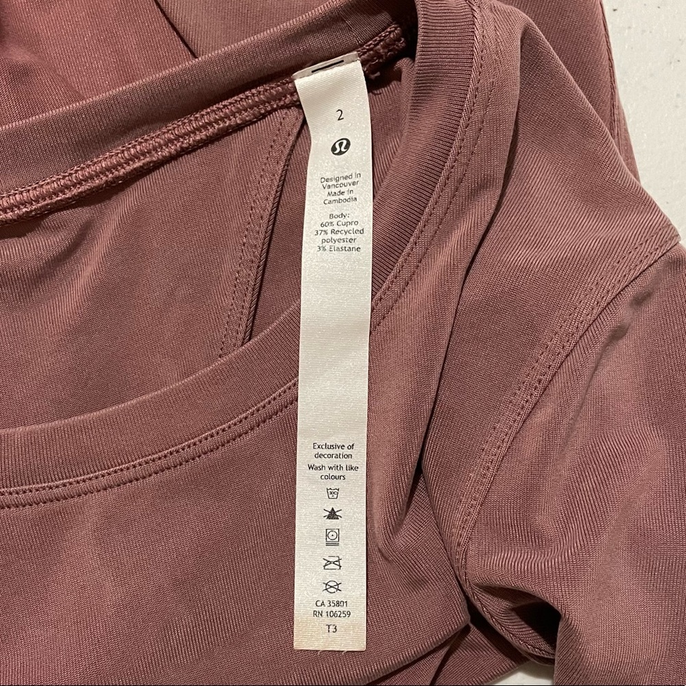 Rare Lululemon Open Tie Back Short Sleeve Crop Top Spiced Chai Pink Size 2 - Picture 7 of 13